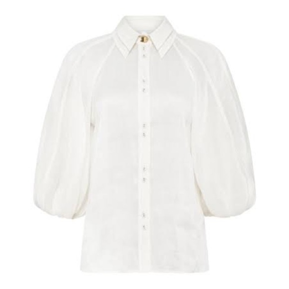 🛑 SOLD 🛑 AJE Palms Puff Sleeve Blouse Ivory • RRP $295 • BNWoT Never Worn - Picture 5 of 8